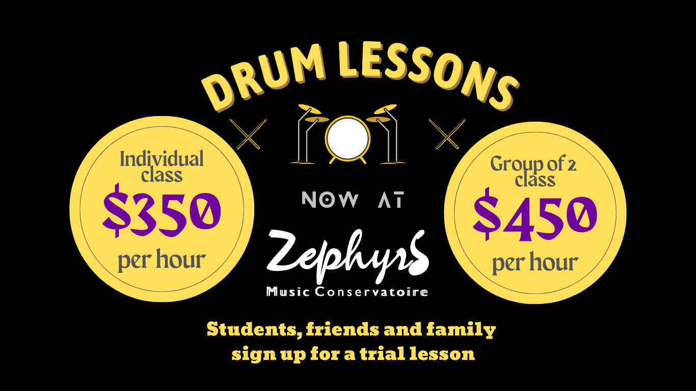 Drum Lessons Now At Zephyrs